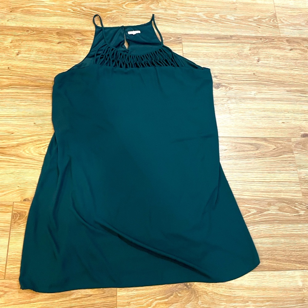 Maurices - Sleeveless Green Dress with Knotted Neck Detail.